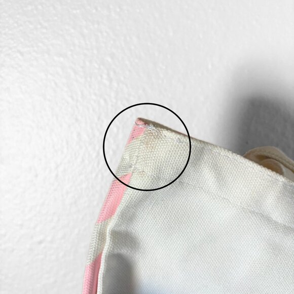 Ban.do Pink and White Striped Canvas Tote Bag "Fleurs, Bonbons, Champagne" - Picture 6 of 7